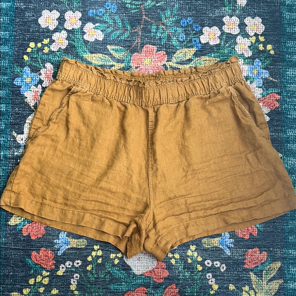 H&M Mustard Linen-Blend Women’s Shorts